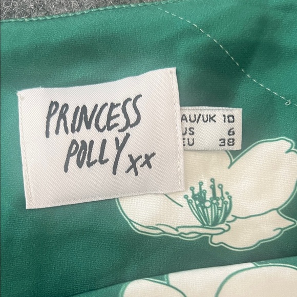 Princess Polly Teal Floral Mini Dress Size 6 - Picture 8 of 8
